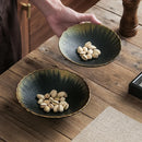Axyaa Ceramic Black Gold Sand Dim Sum Bowl Small Dishes Molecular Cuisine