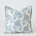 Axyaa Ethnic Floral Pillow Cover - Vintage Blue Flower Embroidery - 45x45cm
