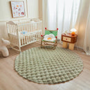 Axyaa Round Rabbit Plush Faux Fur Circle Rug for Bedroom and Living Room