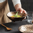 Rusty Glazed Ceramic Dessert Bowl Set by Axyaa