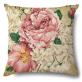 Axyaa Rose Butterfly Print Cotton Linen Pillowcase for Modern Living Room Decor