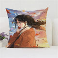 Axyaa Anime Peach Pillow Cover for Sofa Car Decoration, Polyester Cushion Case