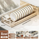 Axyaa Stainless Steel Dish Storage Rack Drawer Organizer