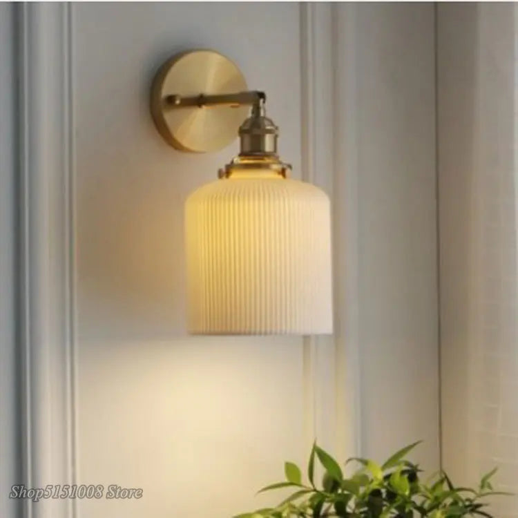 Nordic Ceramic LED Wall Light for Modern Japanese Style Decor by Axyaa