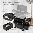 Axyaa Rolling Makeup Case with Hairdryer Holder and 3 Drawers