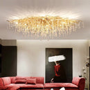Axyaa Gold Crystal Droplet Ceiling Chandelier LED Lighting