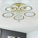 Axyaa Crystal Ceiling Chandelier: Modern Pendant Light for Living Room, Dining, Bedroom.