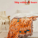 Axyaa Bohemian Fringed Outdoor Picnic Blanket