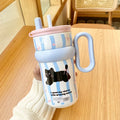 Axyaa Kawaii Cat Thermal Mug 650ml Stainless Steel Tumbler