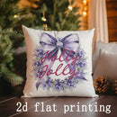 Axyaa Christmas Purple Decorative Pillow Covers for Sofa, Bedroom, Car