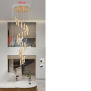 Axyaa Crystal Chandelier Stair Pendant Lamp Living Room Interior Lighting