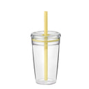 Axyaa 450ml Cute Clear Straw Water Tumbler Bottle - Ideal for Cold Drinks & Juices