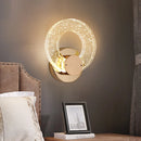 Axyaa Crystal Wall Lamp: Modern Luxury Circle Design for Bedroom, Living Room, Aisle - LED Lighting