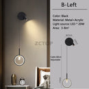 Axyaa Nordic LED Wall Light Bedroom Bedside Spotlight Sconce Lamp Home Decor