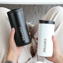 Axyaa Insulated Stainless Steel Coffee Mug with Lid for Travel and Cafe - 400ml