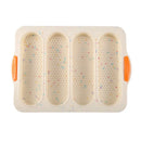 Axyaa 4-Grid Silicone French Bread Baking Mold - Nonstick Baguette Tray