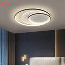 Axyaa Modern Round Ceiling Light - Dimmable LED, Black/White, Nordic Design