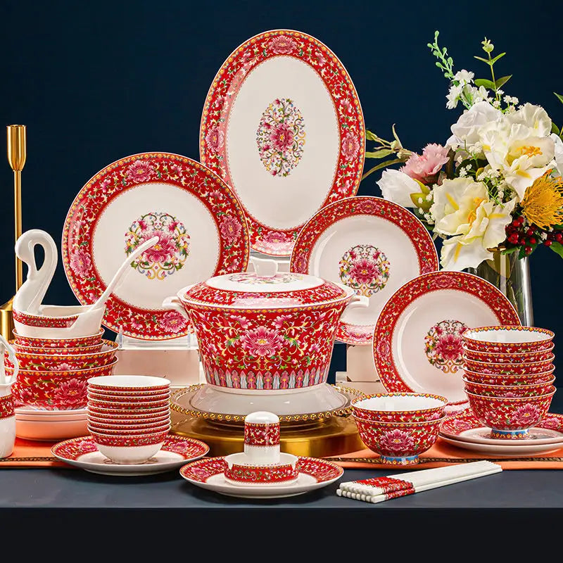 Axya™ Luxury 70-Piece Bone Dinnerware & Chopsticks Set