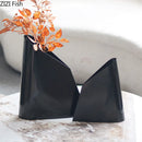 Beveled Metal Vase Table Decoration Geometric Crafts Aesthetic Decor for Axyaa