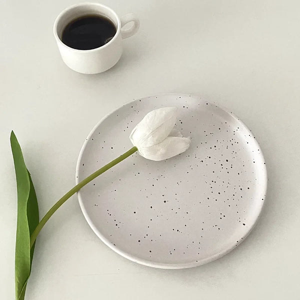 Axya Nordic Ink Splash Plate, Minimalist Jewelry Storage & Breakfast Dessert Plate