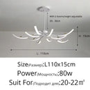Axyaa Octopus LED Chandelier: Matte Black/White Finish, Dimmable Pendant Lighting
