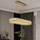 Axyaa Crystal Chandelier, Luxury Living Room Dining Pendant Light, Ceiling Lamp