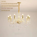 Axyaa Gold Crystal Chandelier: Vintage Industrial Style for Living & Dining Room