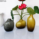Axyaa Circular Glass Vase Desk Decoration Hydroponics Flower Pots Modern Decor