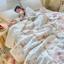 Axyaa Cartoon Rabbit Flannel Blanket: Winter Cozy Throw for Bed, Sofa, Travel