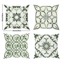 Bohemian Velvet Floral Throw Pillow Covers - Axyaa Green & White Decorative Cases