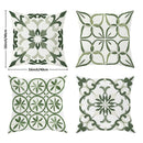 Axyaa Bohemian Green & White Velvet Floral Throw Pillow Covers