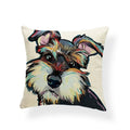 Axyaa Golden Retriever Linen Pillowcase: Decorative Square Cushion Cover