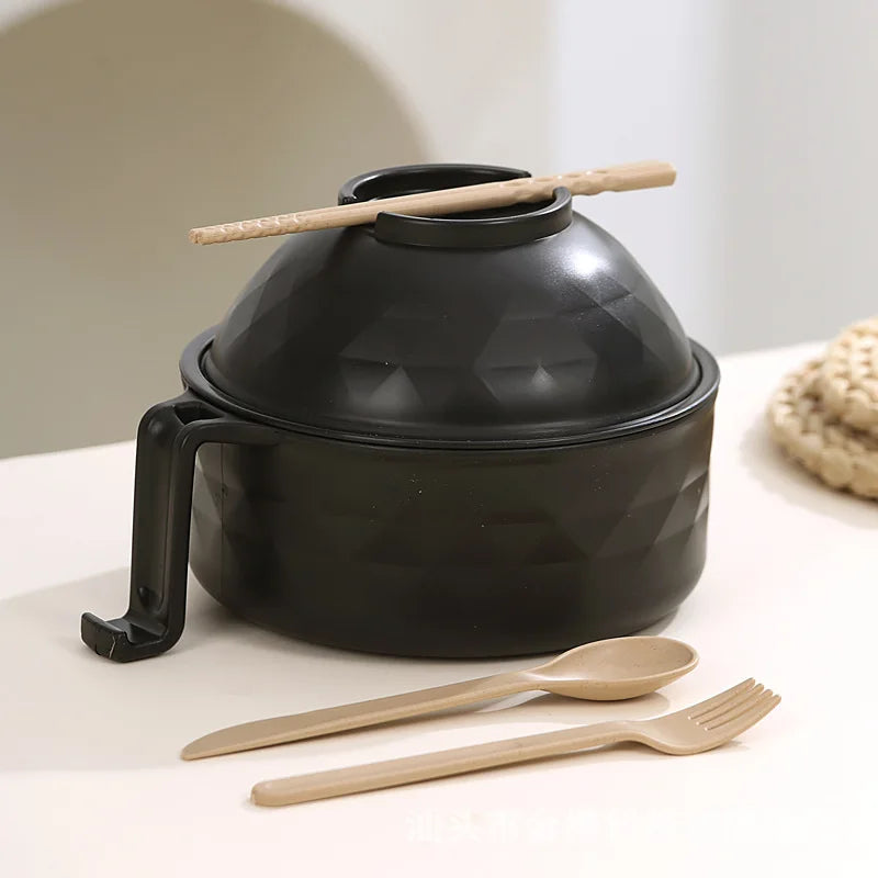 Axyaa Japanese Style Large Capacity Instant Noodle Bowl with Cover