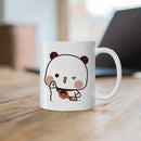 Axyaa Cute Cat Peach Goma Coffee Tea Mug | Ceramic Funny Animal Breakfast Cup