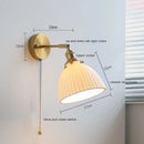 Axyaa White Flower Ceramic Wall Lamp Sconce Indoor Lighting Plug Switch Bedroom Mirror Light