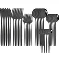 Axyaa Black Gold Cutlery Set - 36Pcs Stainless Steel Dinnerware Flatware