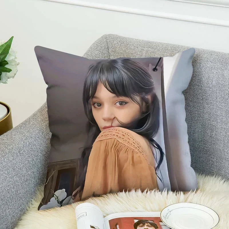 Jenna Ortega Body Pillow Cover 40x40 - Axyaa Decorative Cushion Case