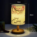 Axyaa LED Square Table Lamp Chinese Style Fabric Lampshade Dimmable Night Light