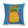 Axyaa Watermelon Pineapple Banana Printed Linen Cushion Cover for Sofa Couch 45X45CM