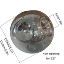 Axyaa Concave Gray Glass Shade Replacement for E27 Lamps - D13cm D15cm