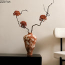 Ceramic Vase Artificial Flowers Pot Abstract Artwork Floral Vases Axyaa