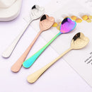 Axyaa Rose Gold Heart Shape Coffee Spoons Set Stainless Steel Kitchen Accessories