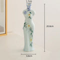 Axyaa Chinese Retro Cheongsam Ceramic Vase Maid Figure Home Decor