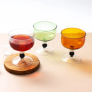 Axyaa Short Stem Heat Resistant Wine Glass in Contrasting Colors, 250ml