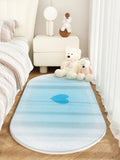 Axyaa Love Pattern Gradient Color Soft Rug – Valentine's Day Bedroom Carpet