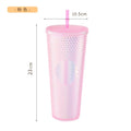 Axyaa 710ML Studded Double Wall Durian Tumbler with Lid and Straw