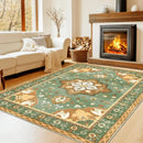 Axyaa Floral Print Area Rug for Bright, Luxurious Living Room & Bedroom Décor