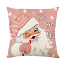 Christmas Party Pillowcase with Santa Claus & Snowman Print for Home Decoration by Axyaa.