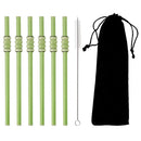 Axyaa Ice-sugar Gourd Glass Straws (8Pcs) - Bar Accessories for Drinks, Smoothies, Juice