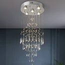 Axyaa Crystal LED Pendant Chandelier for Modern Stairs – Luxe Ceiling Lighting
